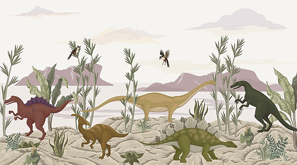 Grupa dinozaurów na pustyni Grupa dinozaurów na pustyni