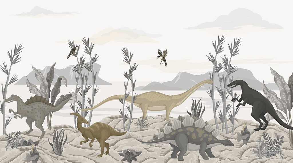 Grupa dinozaurów na pustyni Grupa dinozaurów na pustyni