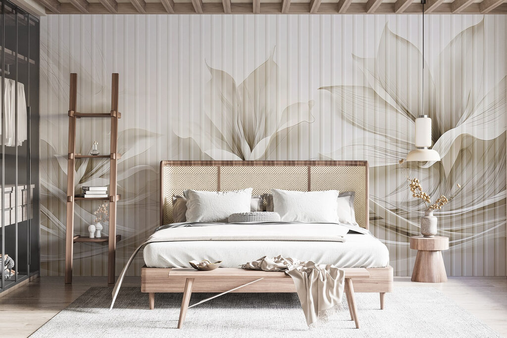 Delicate floral wave design