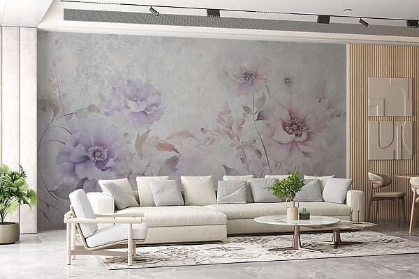 Painting of flowers on a white background Painting of flowers on a white background