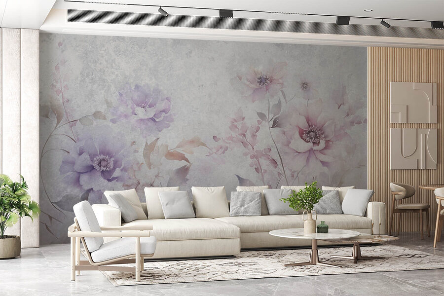 Painting of flowers on a white background Painting of flowers on a white background