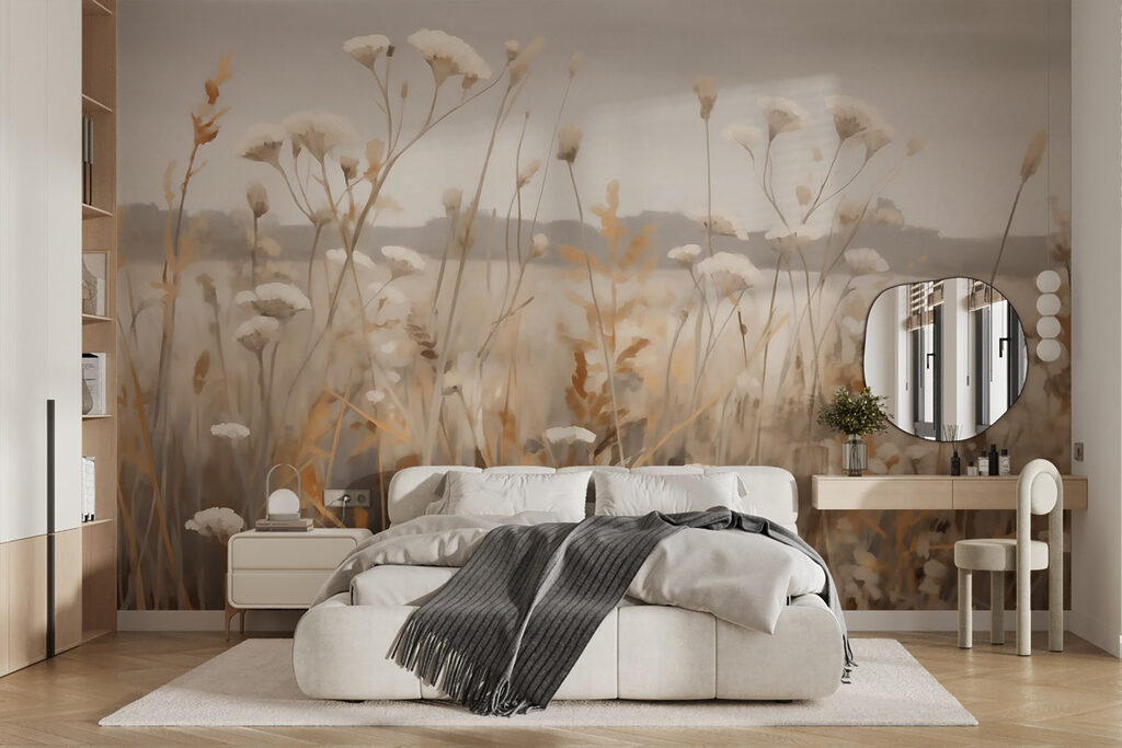 Field of flowers and grass