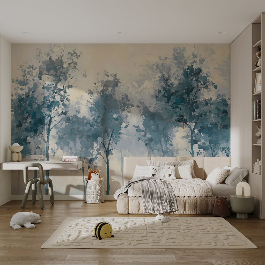 Group of trees in fog