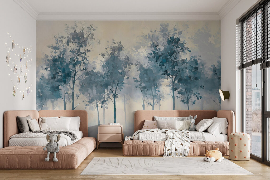 Group of trees in fog