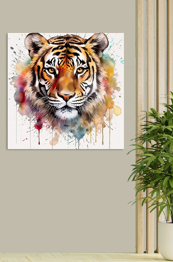 Tiger with colorful splashes Tiger with colorful splashes