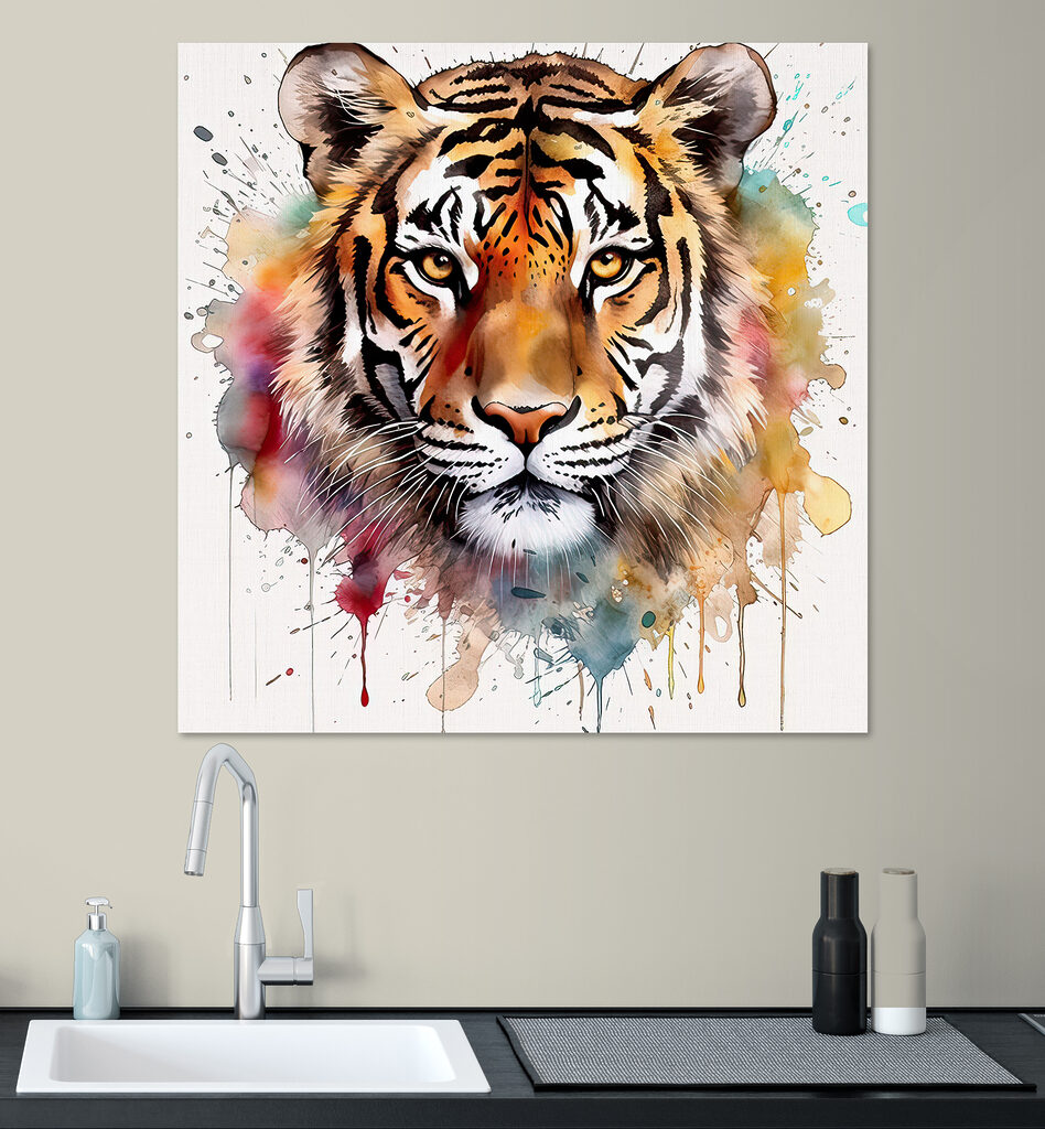 Tiger with colorful splashes Tiger with colorful splashes
