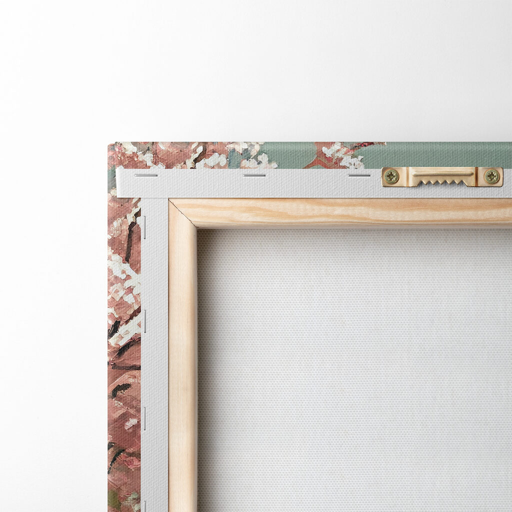 Painting of a street with a tower in the background