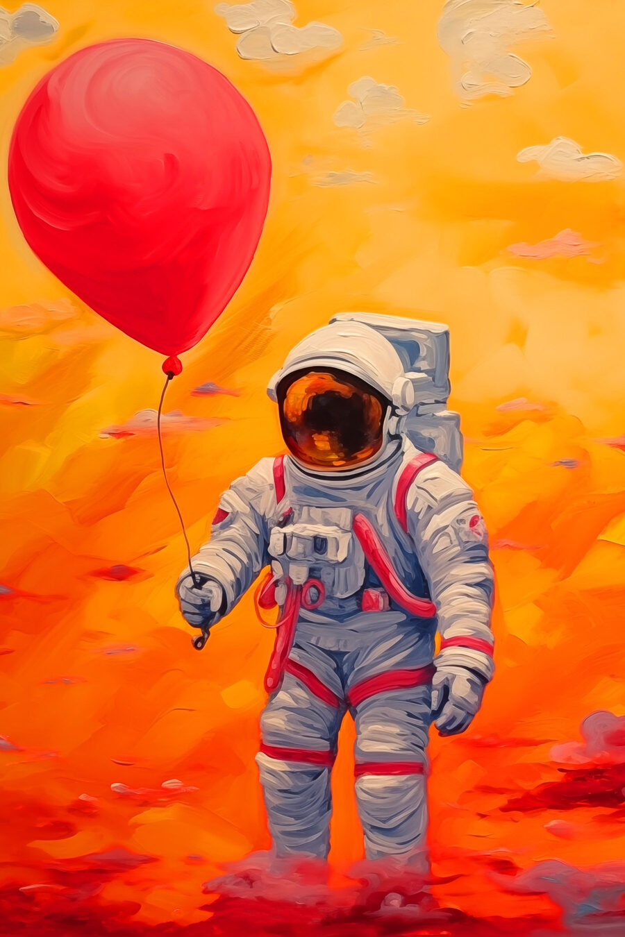 Astronauta trzymający balon