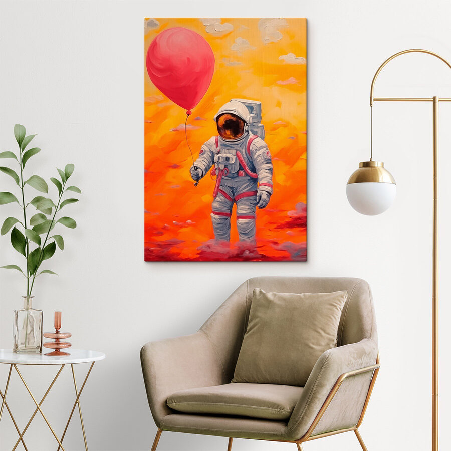 Astronauta trzymający balon