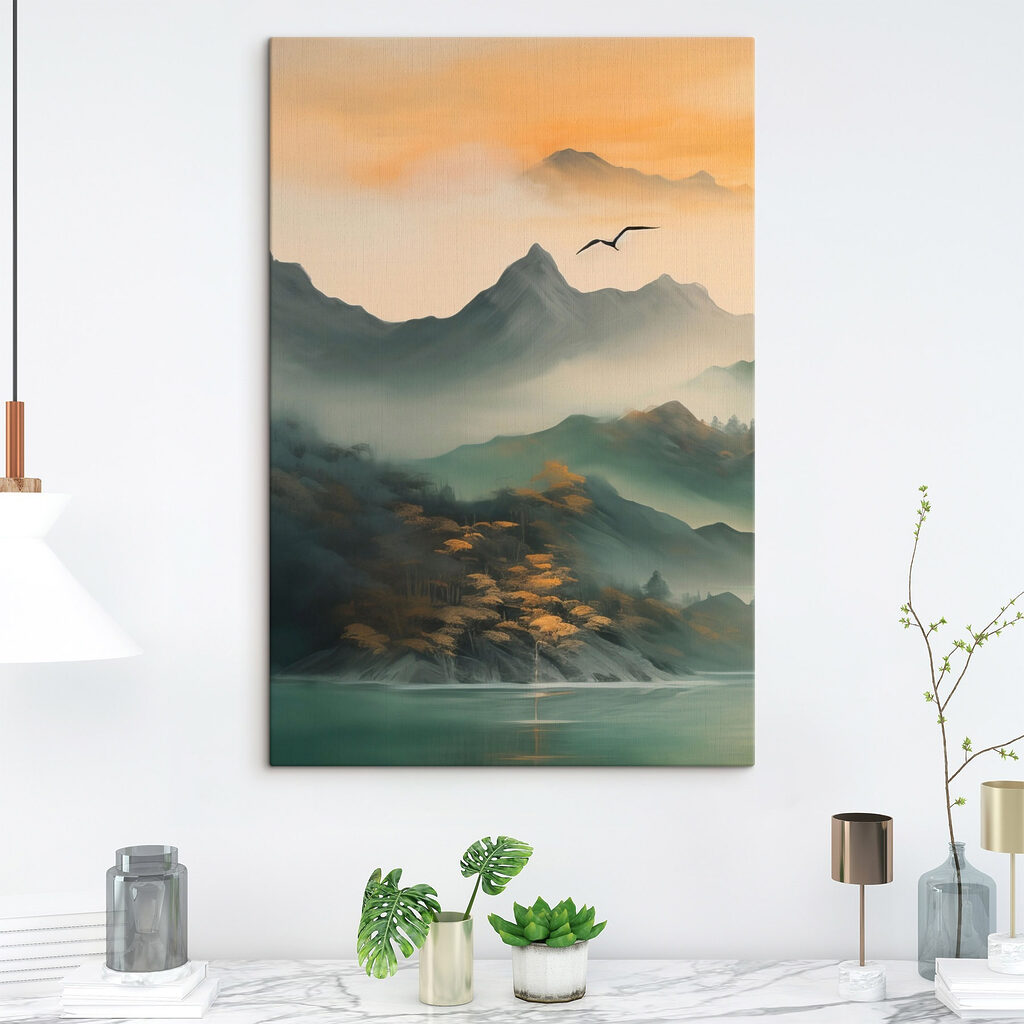 Bird flying over mountains Bird flying over mountains