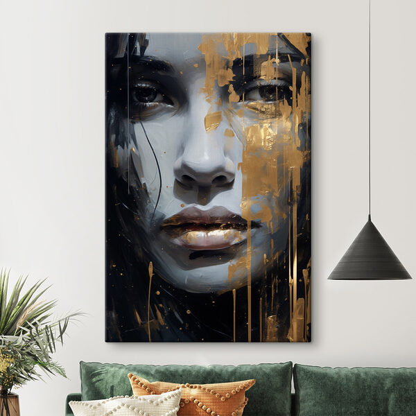 Uderzający portret z odważnymi akcentami. Uderzający portret z odważnymi akcentami.