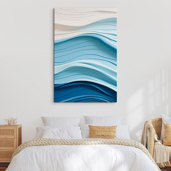 Obraz Obraz Niebieskie i białe faliste linie (SKU: s43583)