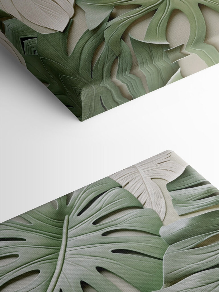 Group of green and white leaves