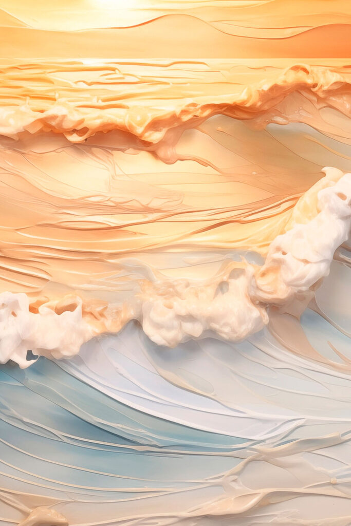 Gentle waves caressed by soft hues Gentle waves caressed by soft hues