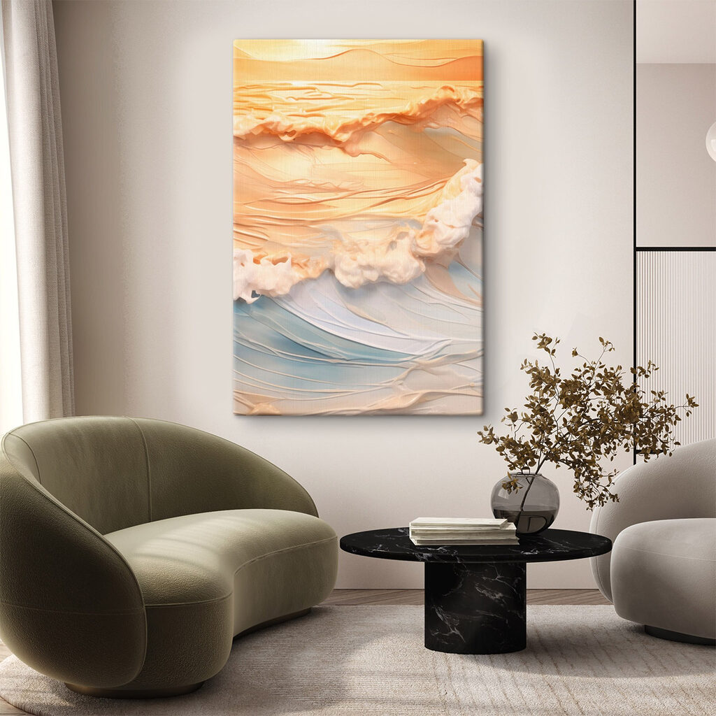 Gentle waves caressed by soft hues Gentle waves caressed by soft hues