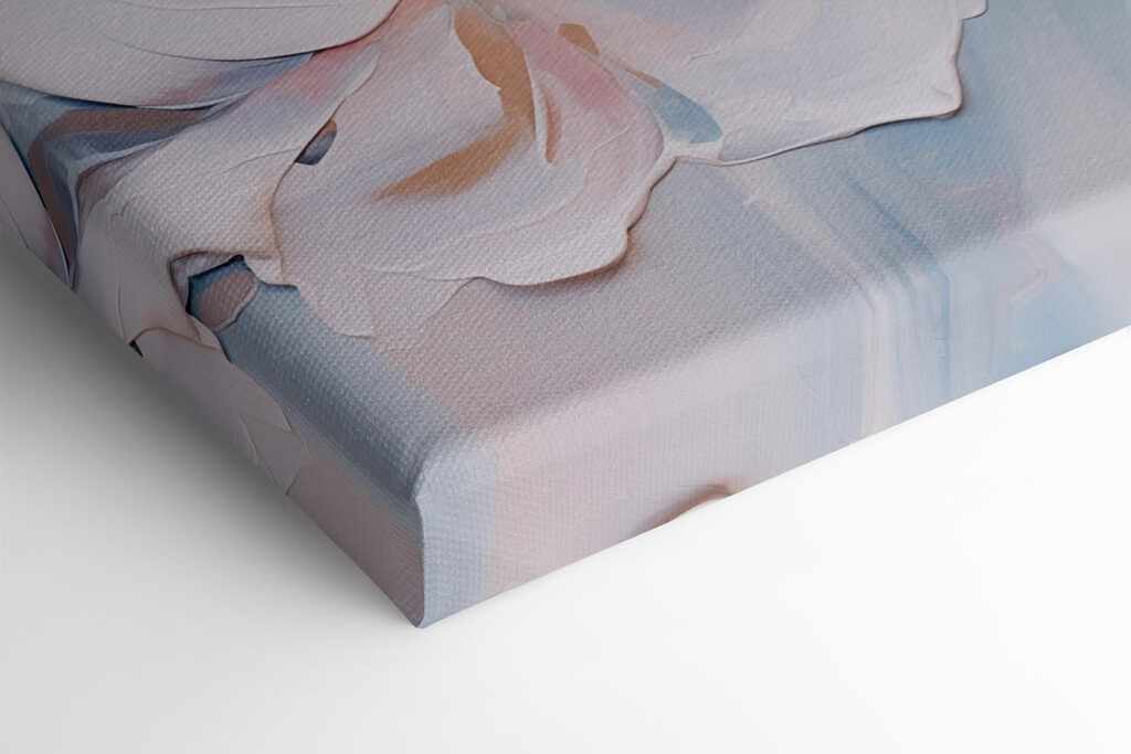 Painting of flowers on a white surface