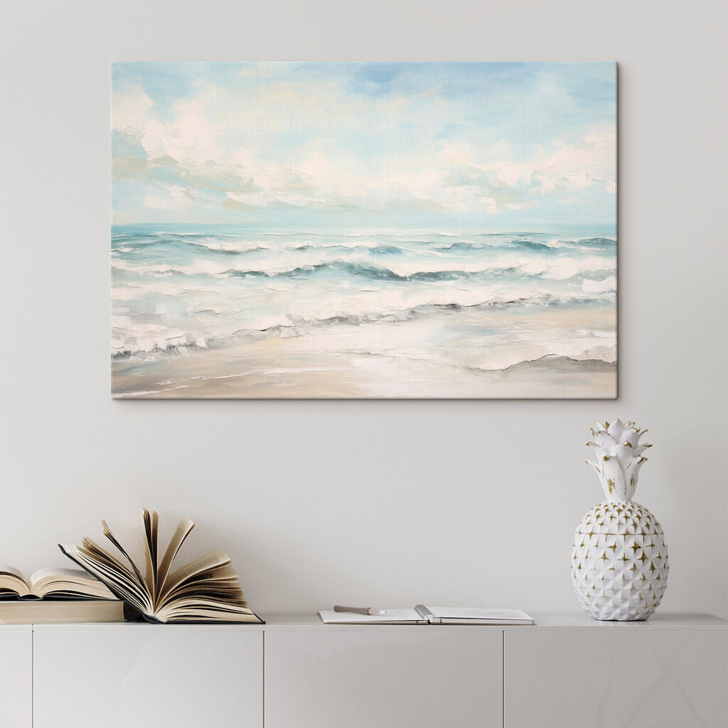 Painting of waves on a beach