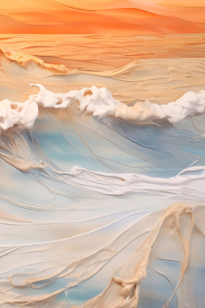 Serene ocean waves at sunset Serene ocean waves at sunset