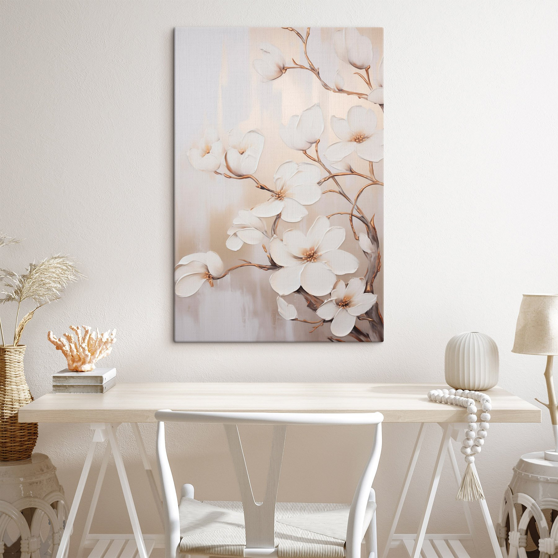 Painting of white flowers Painting of white flowers
