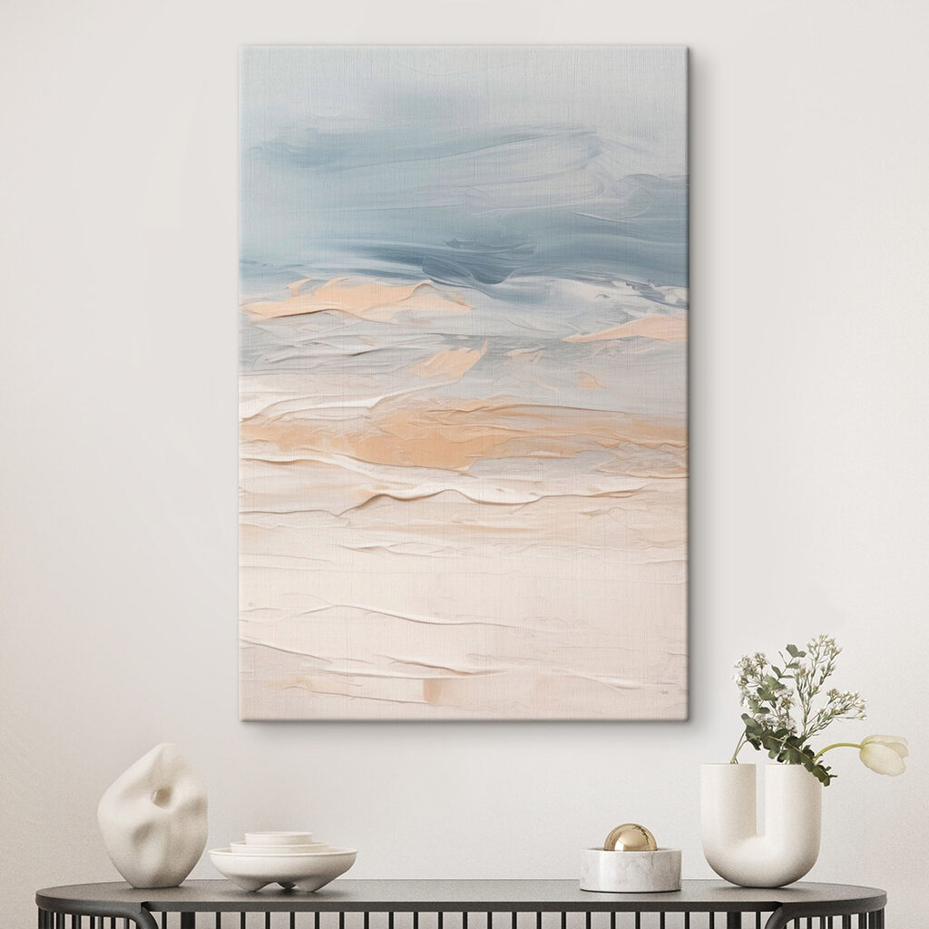 Abstract waves in soft pastel hues
