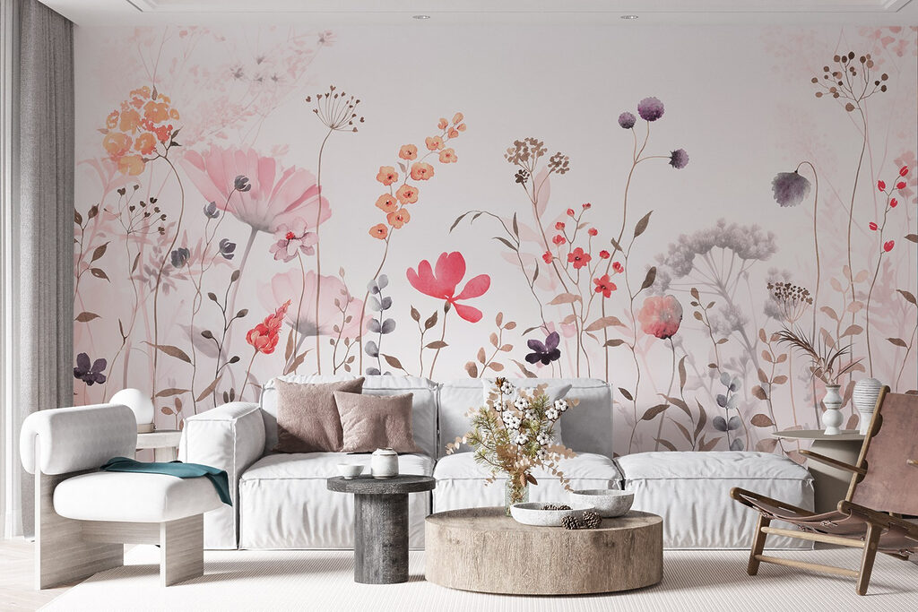 Painting of flowers and plants