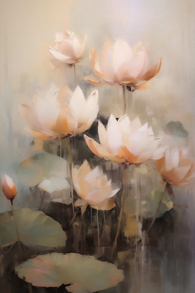 Painting of flowers on a wall