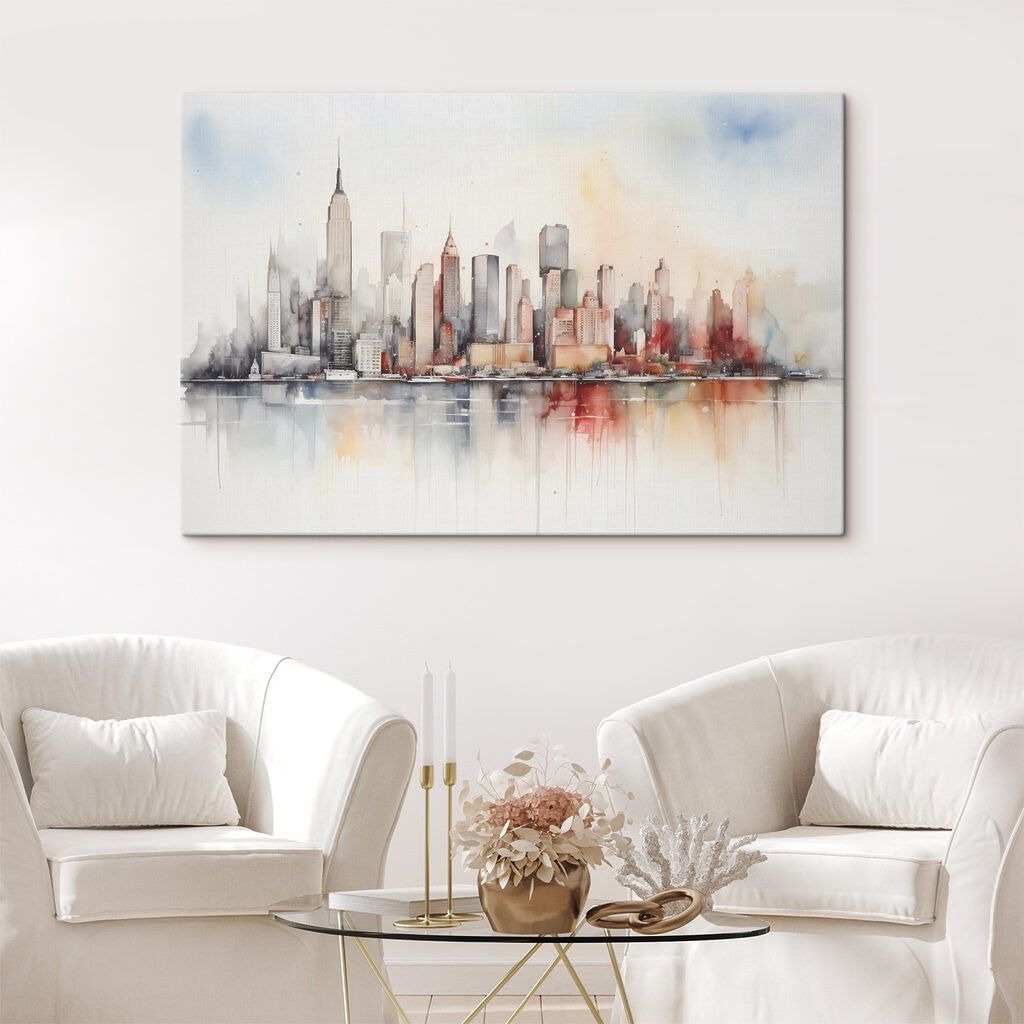 Watercolor of a city Watercolor of a city