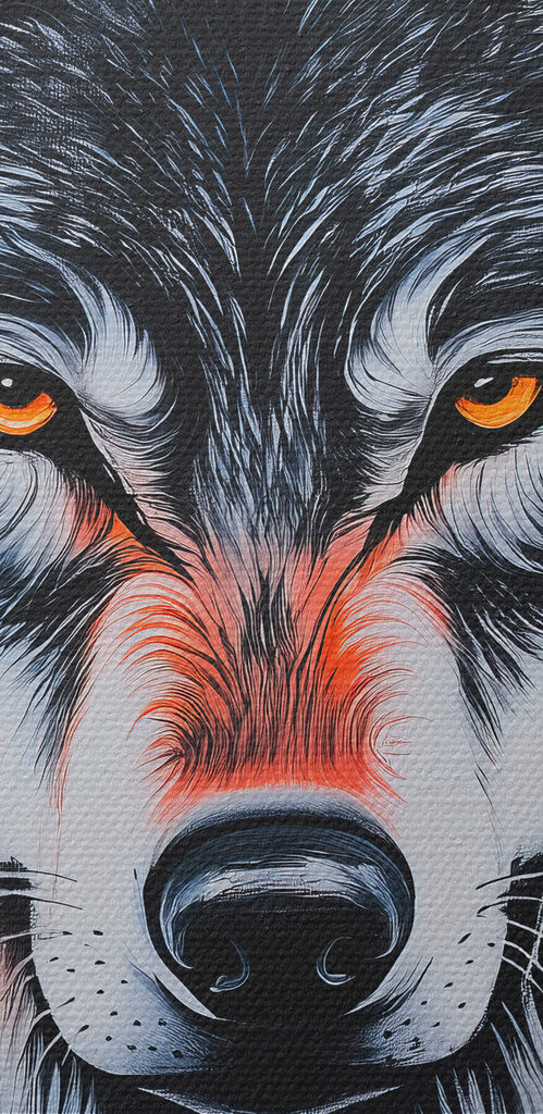 Painting of a wolf