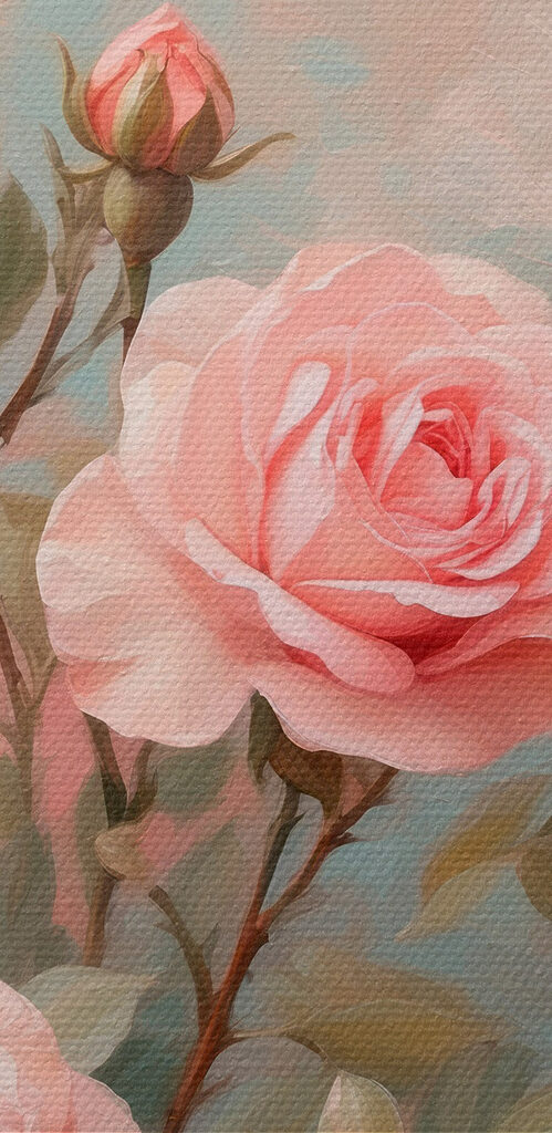 Painting of pink roses