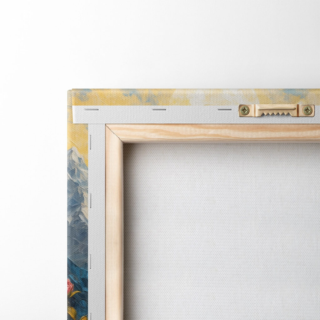 Painting of flowers and mountains Painting of flowers and mountains