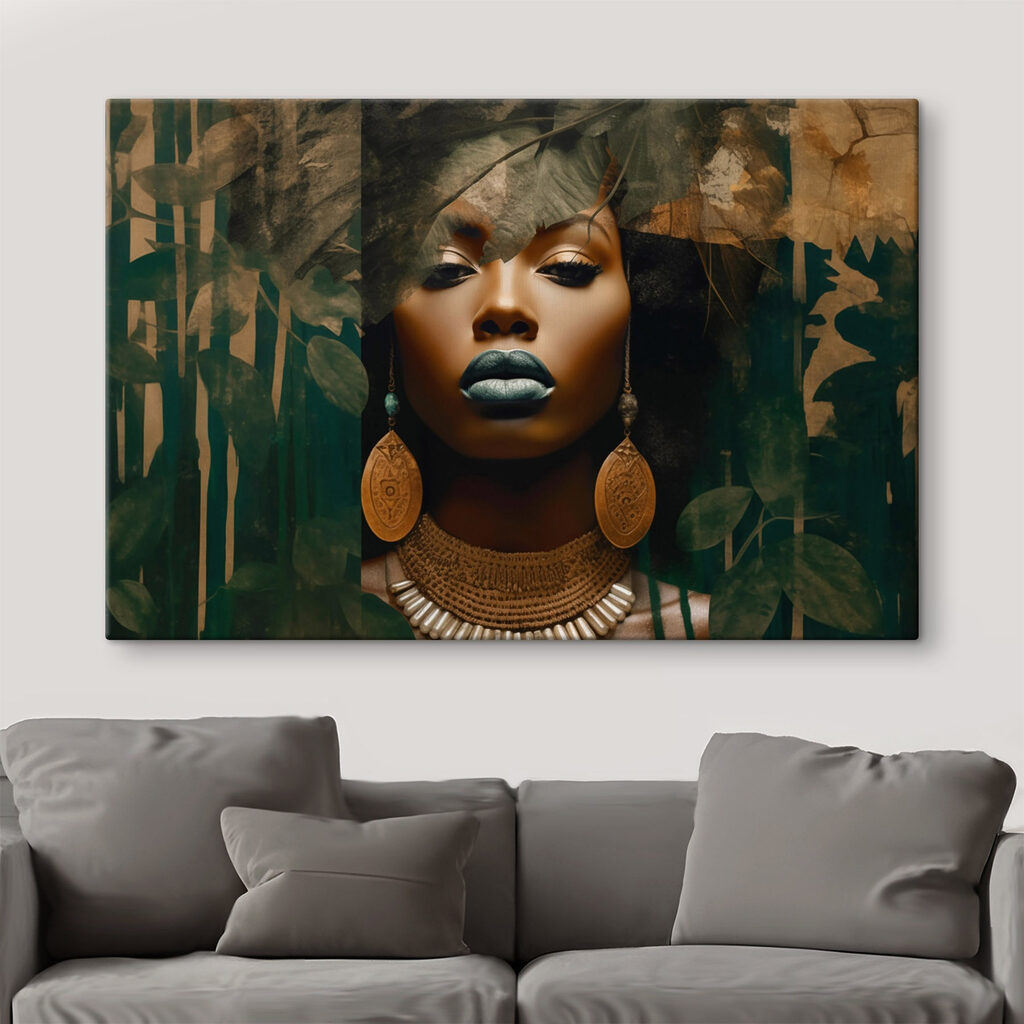 Enigmatic face amidst lush greenery Enigmatic face amidst lush greenery