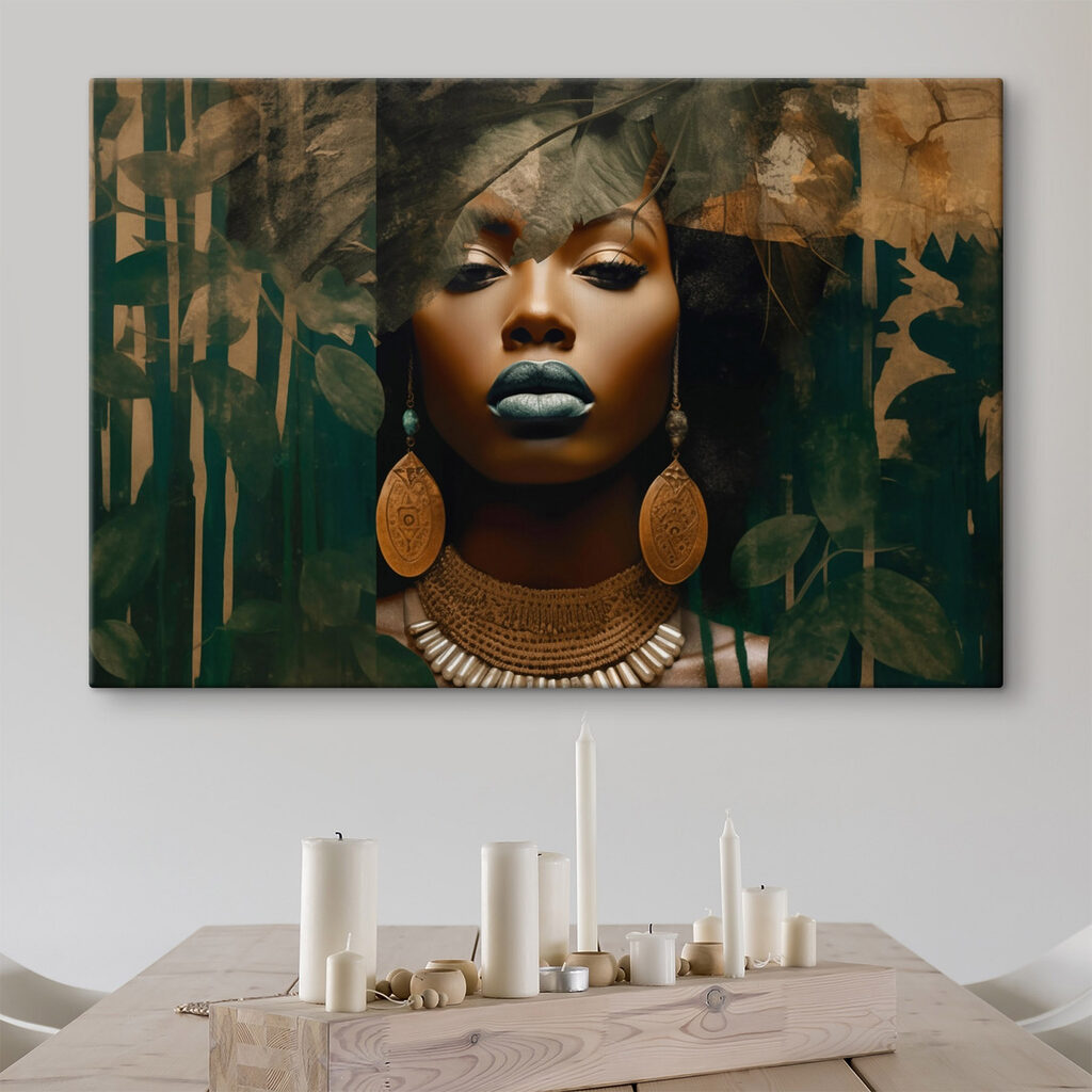 Enigmatic face amidst lush greenery Enigmatic face amidst lush greenery