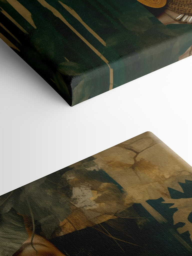 Enigmatic face amidst lush greenery Enigmatic face amidst lush greenery