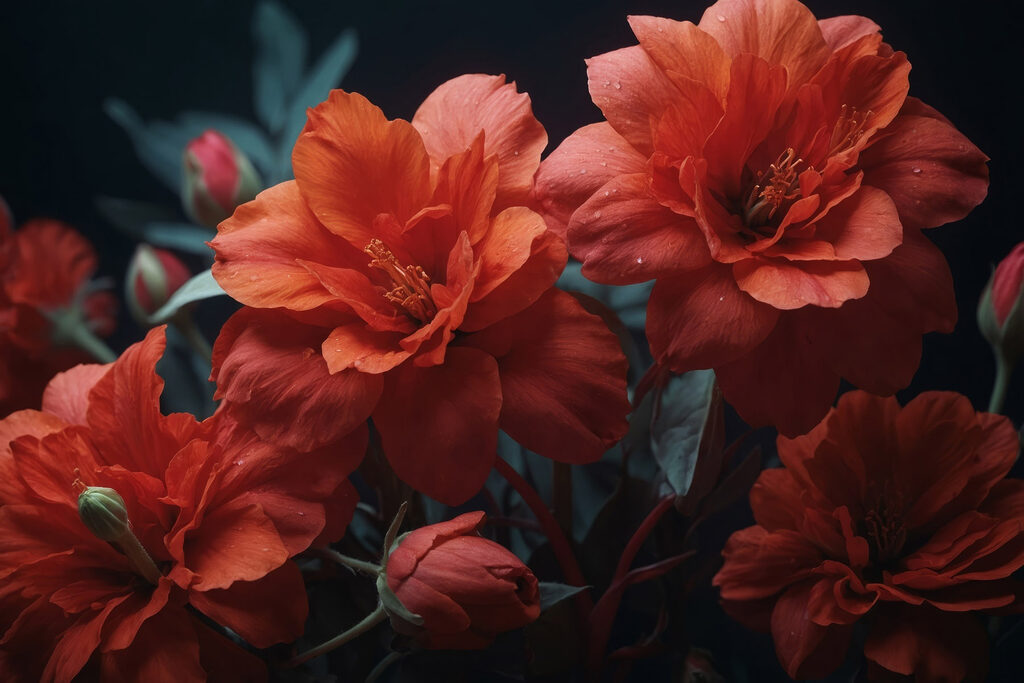 Group of red flowers Group of red flowers