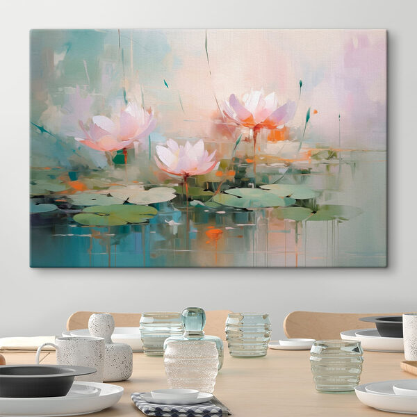 Canvas prints Painting of flowers on water Canvas prints Painting of flowers on water