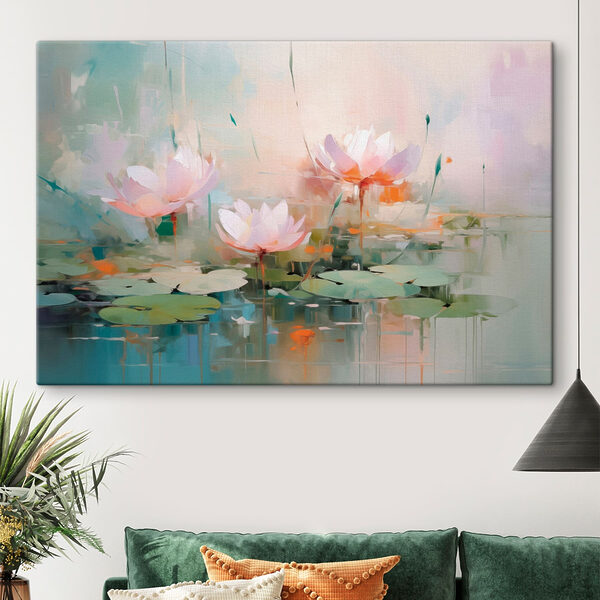 Canvas prints Painting of flowers on water Canvas prints Painting of flowers on water