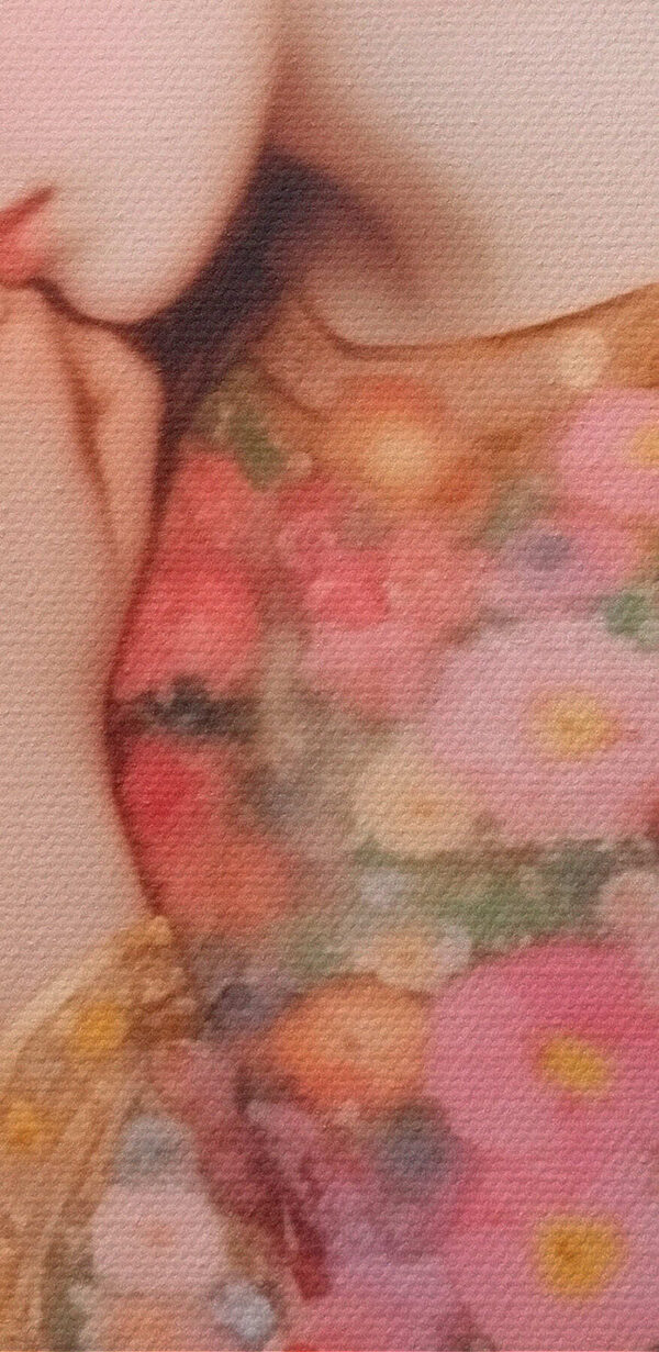 Painting of a woman sleeping with her hands folded