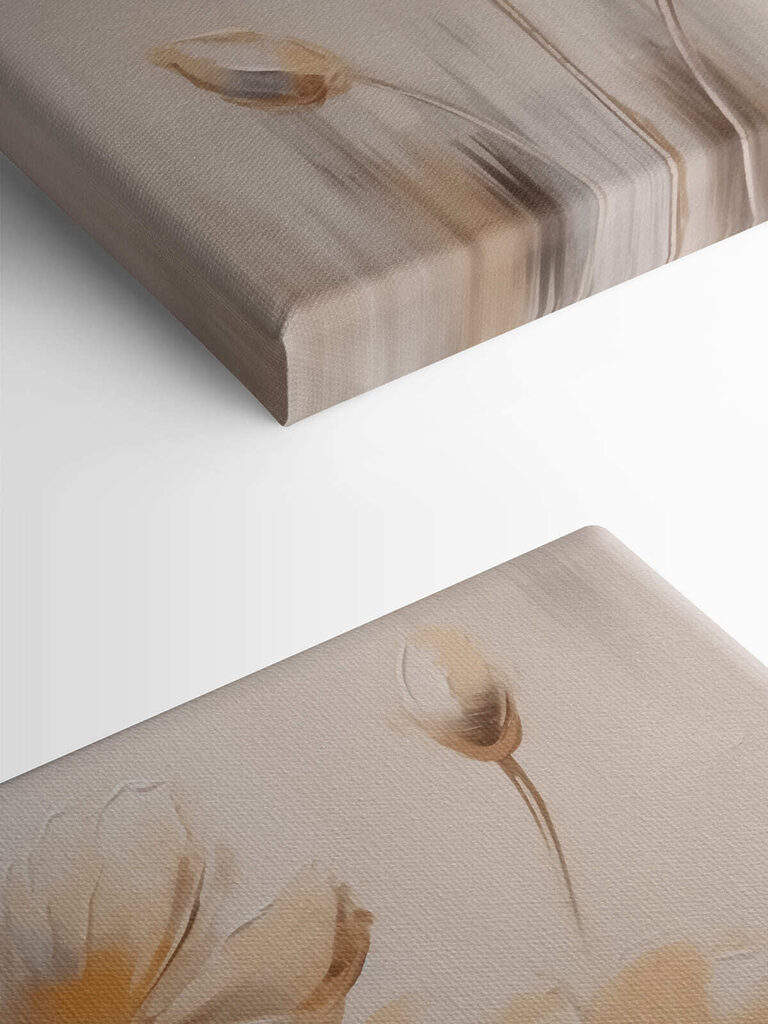 Painting of flowers on a white background