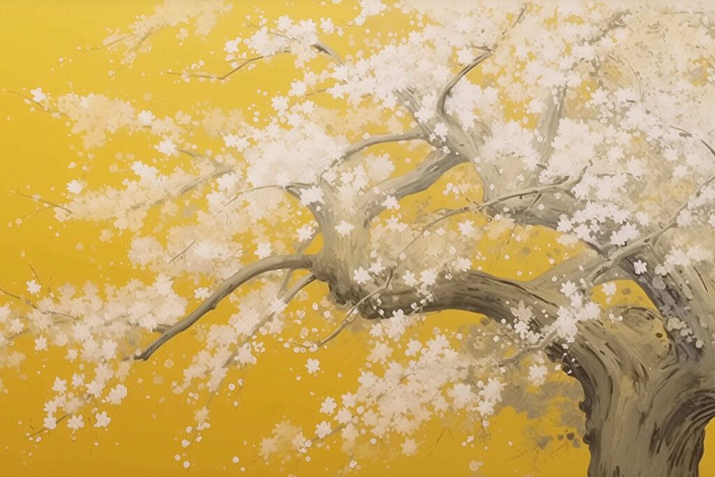 Tree with white flowers on it