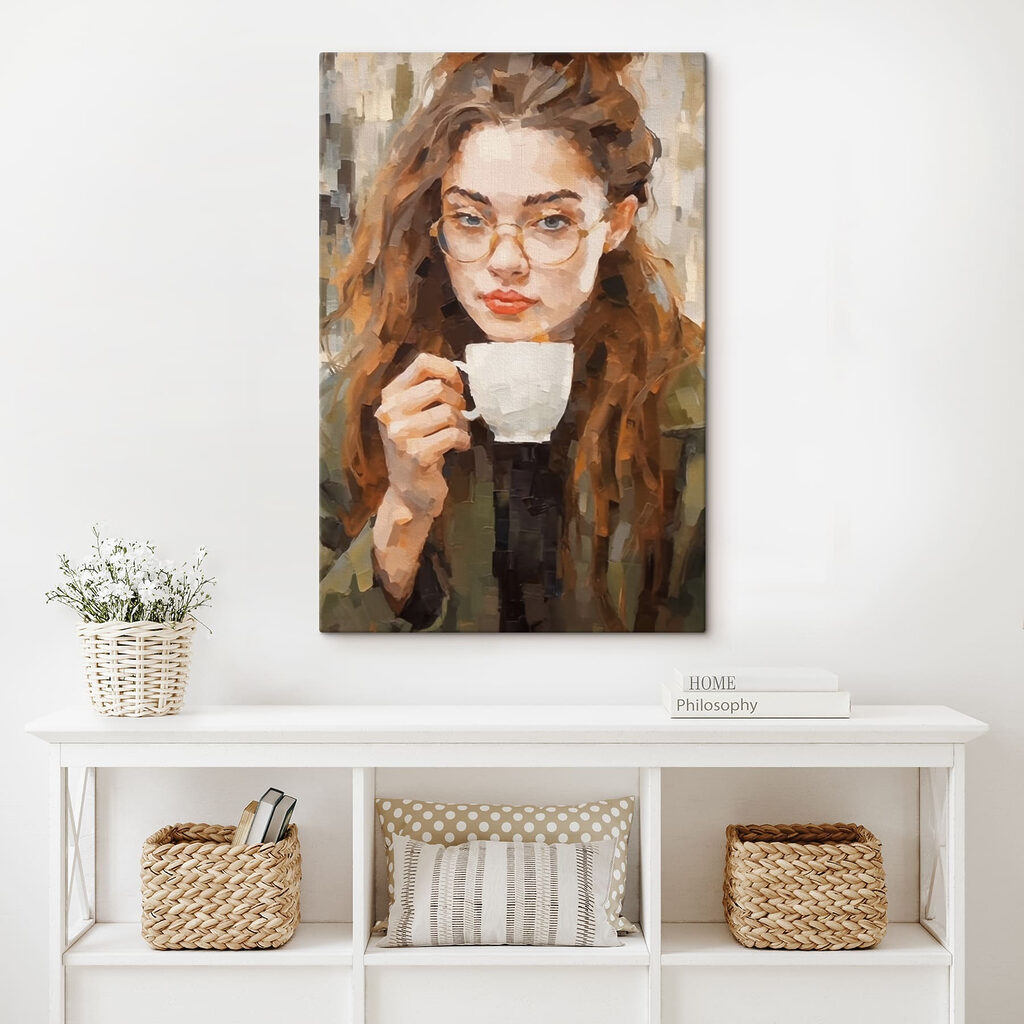 Woman holding a white cup Woman holding a white cup