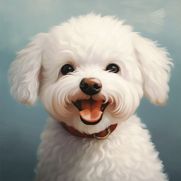White dog with its mouth open White dog with its mouth open