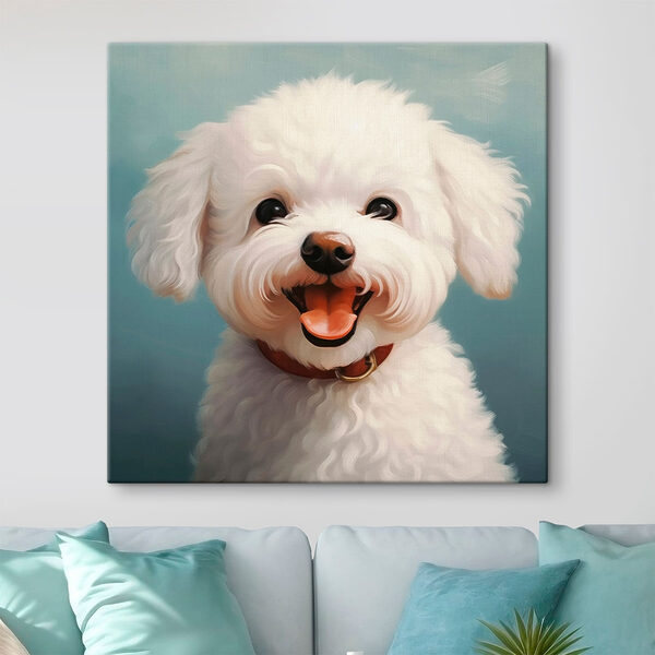 White dog with its mouth open White dog with its mouth open