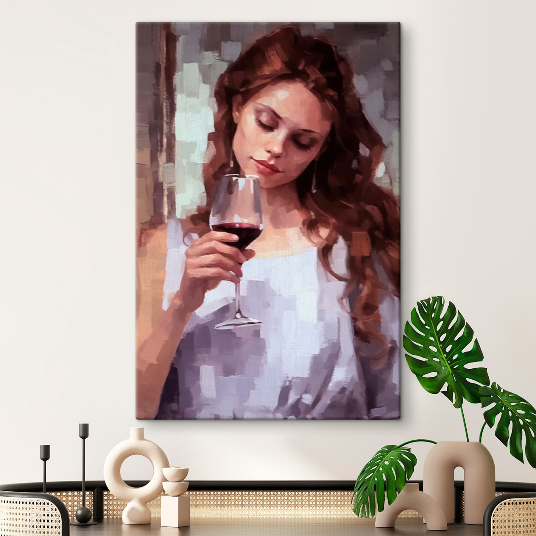 Woman holding a wine glass