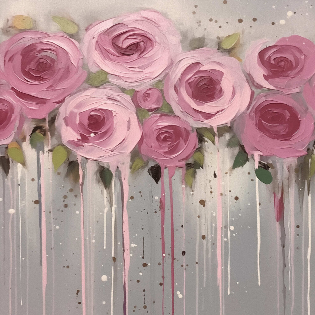 Painting of pink flowers