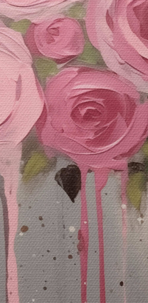 Painting of pink flowers