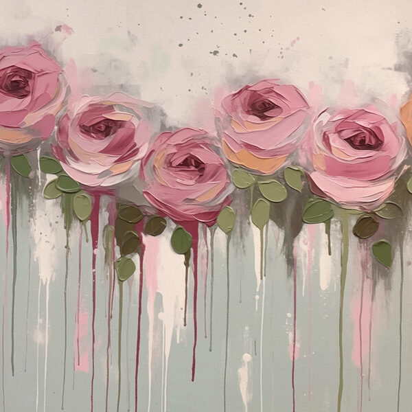 Painting of pink roses