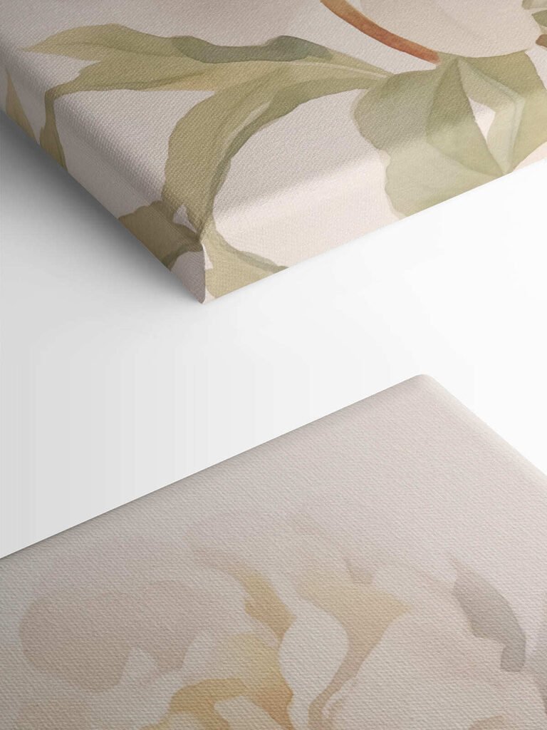 White flower with green leaves