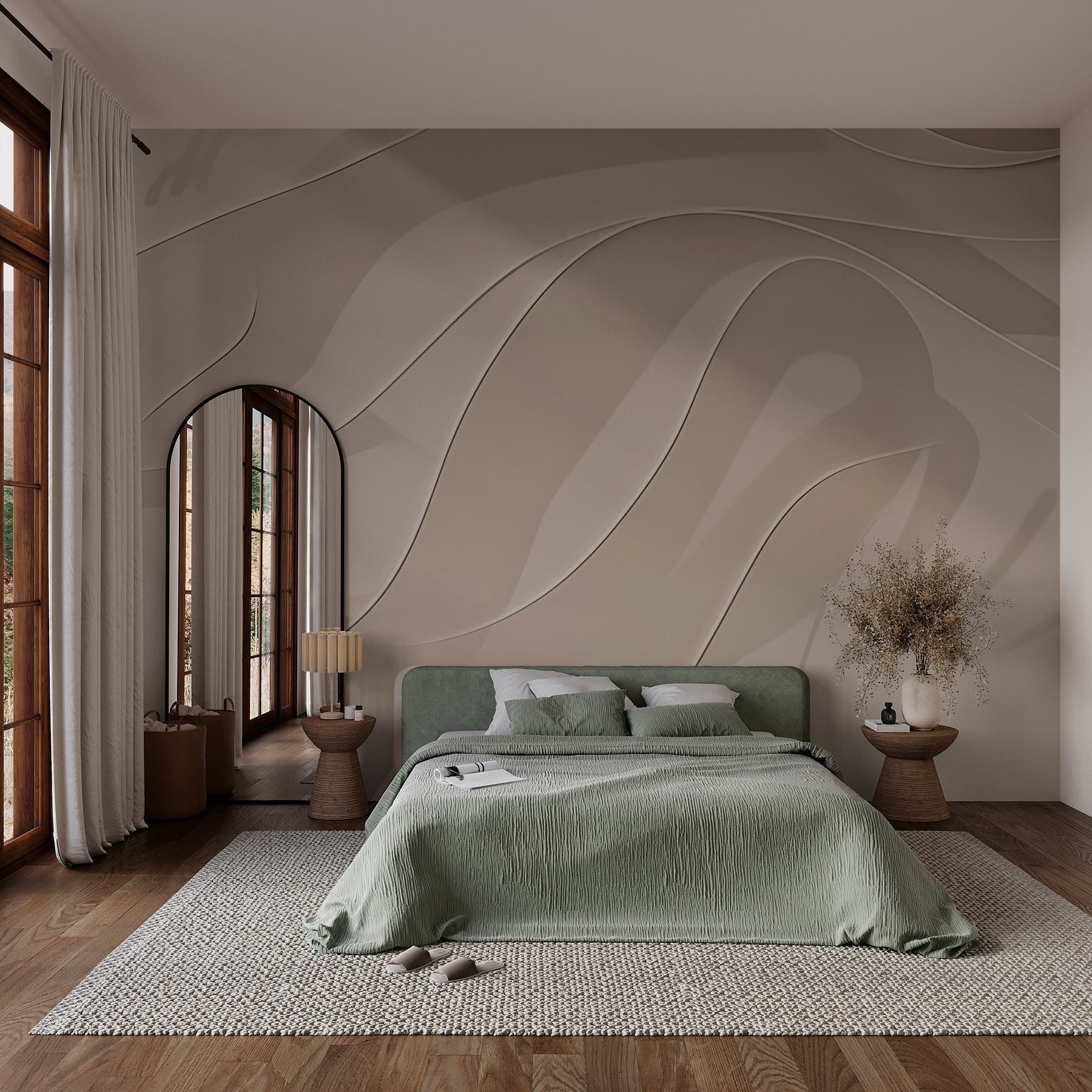 White and black wavy lines White and black wavy lines