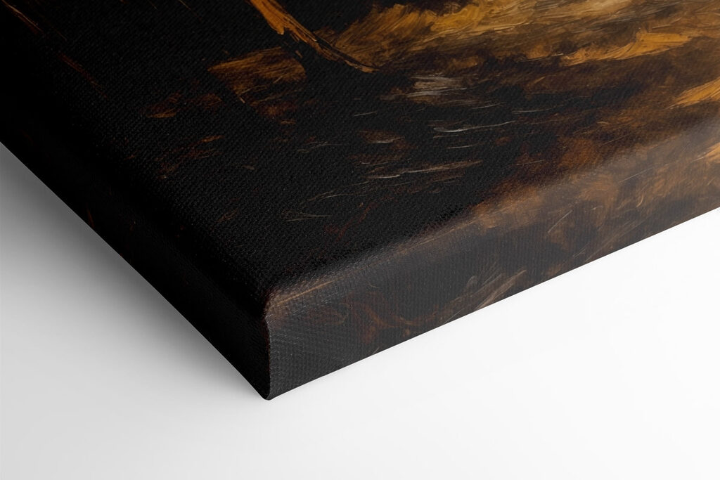 Painting of a forest with trees