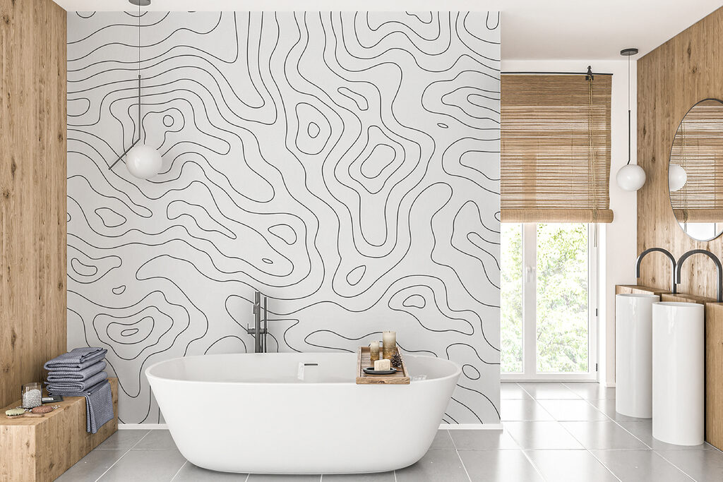 Black and white contour lines Black and white contour lines